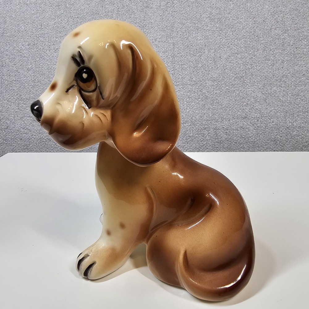 Basset Hound Dog VTG Sad Eyes Sitting Statue Figurine Japan Retro Adorable 5.5" - Picture 4 of 14